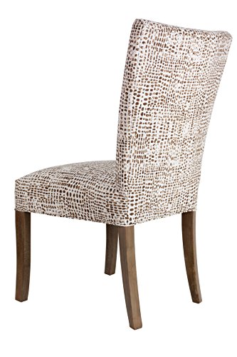 Sole Designs The Julia Collection Contemporary Tufted Fabric Upholstered Wood Dining Chair, Set of 2, Sediment Brown