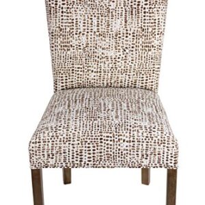 Sole Designs The Julia Collection Contemporary Tufted Fabric Upholstered Wood Dining Chair, Set of 2, Sediment Brown