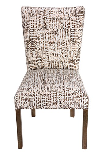 Sole Designs The Julia Collection Contemporary Tufted Fabric Upholstered Wood Dining Chair, Set of 2, Sediment Brown