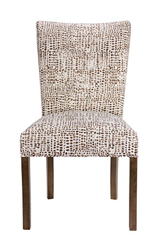 Sole Designs The Julia Collection Contemporary Tufted Fabric Upholstered Wood Dining Chair, Set of 2, Sediment Brown