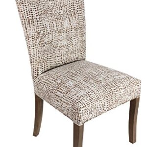 Sole Designs The Julia Collection Contemporary Tufted Fabric Upholstered Wood Dining Chair, Set of 2, Sediment Brown