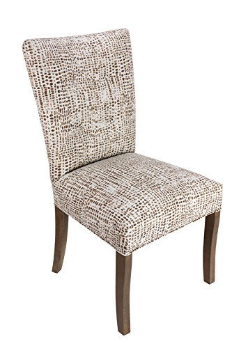 Sole Designs The Julia Collection Contemporary Tufted Fabric Upholstered Wood Dining Chair, Set of 2, Sediment Brown