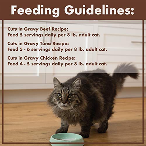 NUTRO Grain Free Natural Wet Cat Food Cuts in Gravy Beef Recipe, Tuna Recipe, and Chicken Recipe Variety Pack, (24) 2.64 oz. PERFECT PORTIONS Twin-Pack Trays