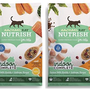 Nutrish Rachael Ray Indoor Complete Natural Dry Cat Food, Chicken with Lentils & Salmon Recipe, 3 lbs (Pack of 2)