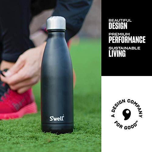 S'well Stainless Steel Water Bottle - 25 Fl Oz - Onyx - Triple-Layered Vacuum-Insulated Containers Keeps Drinks Cold for 54 Hours and Hot for 26 - with No Condensation - BPA-Free - Perfect for the Go