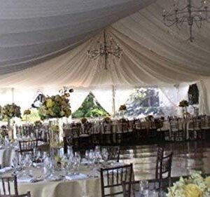 Sheer Voile Chiffon Fabric Draping Panels | 10 Yards 120" Wide White Voile Fabric | Use for Backdrop Curtain -Wedding and Special Events.