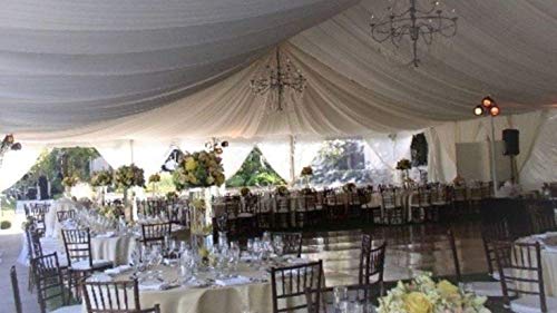 Sheer Voile Chiffon Fabric Draping Panels | 10 Yards 120" Wide White Voile Fabric | Use for Backdrop Curtain -Wedding and Special Events.