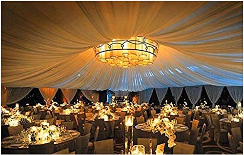 Sheer Voile Chiffon Fabric Draping Panels | 10 Yards 120" Wide White Voile Fabric | Use for Backdrop Curtain -Wedding and Special Events.