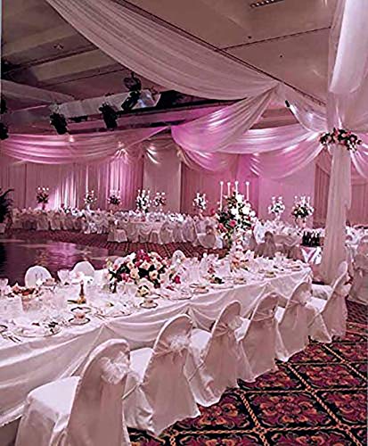 Sheer Voile Chiffon Fabric Draping Panels | 10 Yards 120" Wide White Voile Fabric | Use for Backdrop Curtain -Wedding and Special Events.