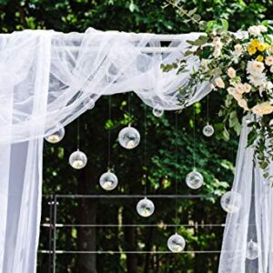 Sheer Voile Chiffon Fabric Draping Panels | 10 Yards 120" Wide White Voile Fabric | Use for Backdrop Curtain -Wedding and Special Events.