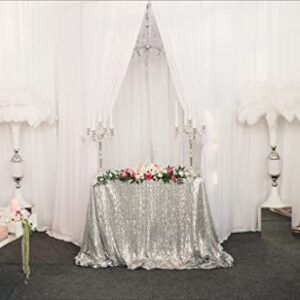 Sheer Voile Chiffon Fabric Draping Panels | 10 Yards 120" Wide White Voile Fabric | Use for Backdrop Curtain -Wedding and Special Events.