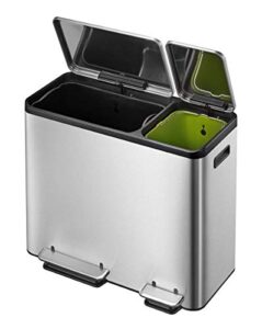 eko recycling bin, stainless steel, stainless steel matt, 32,1 x 60,5 x 49,2 cm