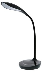 bostitch office led gooseneck desk lamp with usb charging port, 3 dimming levels, touch control, black (vled1502-bk)