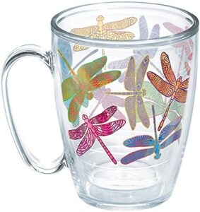 tervis made in usa double walled dragonfly mandala insulated tumbler cup keeps drinks cold & hot, 16oz mug unlidded, classic