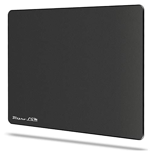 Bitpro LGM Hard Mouse Pad,Unique 3 Layers Mouse Pad with Plastic Surface,Compatible with High DPI Mice Quick Gestures Enhance Precision for Gaming and Office-Large (11.6"x9.5") Black (Black - 1 pc)