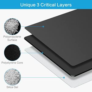 Bitpro LGM Hard Mouse Pad,Unique 3 Layers Mouse Pad with Plastic Surface,Compatible with High DPI Mice Quick Gestures Enhance Precision for Gaming and Office-Large (11.6"x9.5") Black (Black - 1 pc)