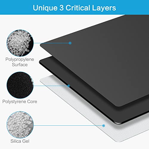 Bitpro LGM Hard Mouse Pad,Unique 3 Layers Mouse Pad with Plastic Surface,Compatible with High DPI Mice Quick Gestures Enhance Precision for Gaming and Office-Large (11.6"x9.5") Black (Black - 1 pc)