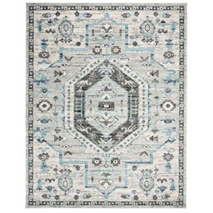 safavieh madison collection area rug - 8' x 10', grey & dark grey, oriental boho chic distressed design, non-shedding & easy care, ideal for high traffic areas in living room, bedroom (mad928f)
