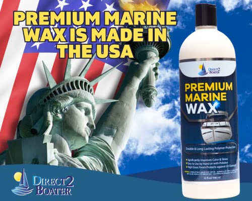 Premium Marine Wax for Boats & RV's with High Gloss Finish - 16 fl oz By Direct 2 Boater