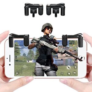 zzoo mobile game controller, sensitive shoot and aim keys l1r1 shooter controller for pubg/fortnite/rules of survival/knives out, mobile gaming joysticks for iphone samsung mobile (black)