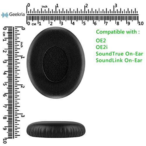 Geekria QuickFit Replacement Ear Pads for Bose On-Ear OE2, OE2i, SoundTrue On-Ear, SoundLink On-Ear Headphones Ear Cushions, Headset Earpads, Ear Cups Cover Repair Parts (Black)