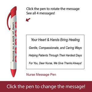 Greeting Pen Nurse pens- Nursing is a Work of Heart Rotating Message 6 Pen Set (36541)