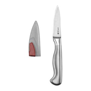 sabatier forged stainless steel paring knife with self-sharpening blade cover, 3.5-inch, razor-sharp small kitchen knife to cut fruit, vegetables and more- high-carbon stainless steel, stainless steel