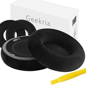 geekria comfort velour replacement ear pads for akg k701, k702, q701, q702, k601, k612, k712, k400, k500 headphones ear cushions, headset earpads, ear cups repair parts (black)