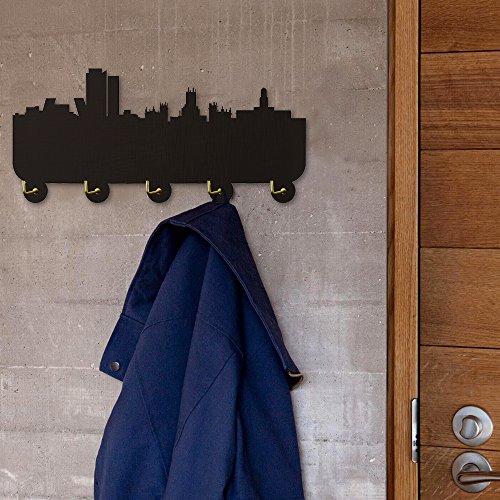 The Geeky Days Spain Madrid Skyline City Landscape Creative Home Decor Wall Art Wall Hooks Tourist Attraction Bathroom Door Living Room Decor Towel Robe Hooks Clothes Coat Hats Hooks Hanger