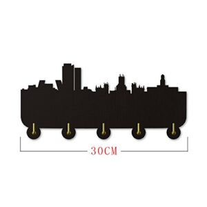 The Geeky Days Spain Madrid Skyline City Landscape Creative Home Decor Wall Art Wall Hooks Tourist Attraction Bathroom Door Living Room Decor Towel Robe Hooks Clothes Coat Hats Hooks Hanger