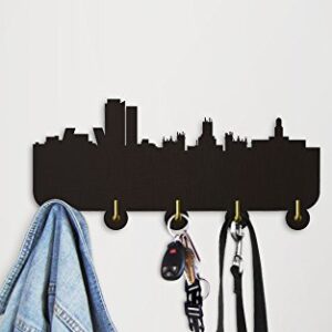 The Geeky Days Spain Madrid Skyline City Landscape Creative Home Decor Wall Art Wall Hooks Tourist Attraction Bathroom Door Living Room Decor Towel Robe Hooks Clothes Coat Hats Hooks Hanger