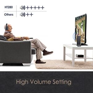 Avantree HT280 Wireless Headphones for TV Watching with 2.4G RF Transmitter Charging Dock, Digital Optical System, High Volume Headset Ideal for Seniors, 100ft Range, No Audio Delay, Plug and Play