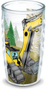 tervis construction trucks made in usa double walled insulated tumbler cup keeps drinks cold & hot, 10oz wavy, unlidded