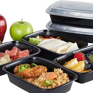 NutriBox 28 OZ [20 value pack] Meal Prep Plastic Food Storage Containers 1 Compartment with lids- BPA Free Reusable Lunch Bento Box - Microwave, Dishwasher and Freezer Safe, Portion Control