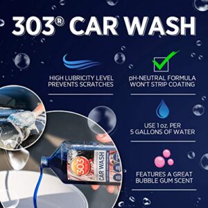 303 Products Car Wash with Wash Mitt Bubble Gum Scent, 18 fl. oz. (30577) , Blue