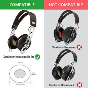 Geekria Comfort Velour Replacement Ear Pads for Sennheiser Momentum On-Ear Momentum 2.0 On-Ear Momentum 2.0 On-Ear Wireless Headphones Earpads, Headset Ear Cushion Repair Parts (Black Velvet)