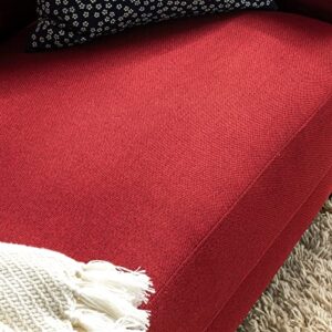 ZINUS Mikhail Loveseat Sofa / Ruby Red Sofa / Button Tufted Cushions / Easy, Tool-Free Assembly