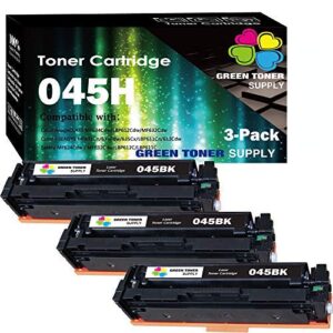 (pack of 3) compatible 045 045h toner cartridge canon045 crg-045 crg-045h (3xblack, 1,400 page yield) for use in laser printer color imageclass mf632cdw mf634cdw imageclass lbp612cw, sold by gts