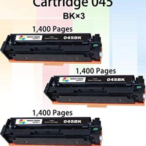 (Pack of 3) Compatible 045 045H Toner Cartridge Canon045 CRG-045 CRG-045H (3xBlack, 1,400 Page Yield) for use in Laser Printer Color imageCLASS MF632CDW MF634CDW imageCLASS LBP612CW, Sold by GTS