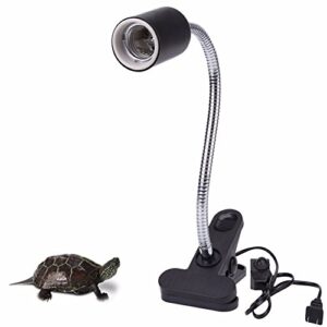 hiizorr heat light for reptiles tortoise 720°rotating flexible clamp lamp lizard or amphibian adjust brightness habitat lighting holder, bulb not included,fit e27 bulb |respecting