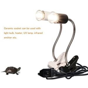 HIIZORR Heat Light for Reptiles Tortoise 720°Rotating Flexible Clamp Lamp Lizard Or Amphibian Adjust Brightness Habitat Lighting Holder, Bulb Not Included,Fit E27 Bulb |RESPECTING