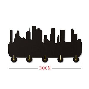 The Geeky Days America Houston Skyline Home Decor Wall Art Wall Hooks Clothes Coat Hats Hooks City Landscape Bedroom Living Room Decor Towel Robe Hooks