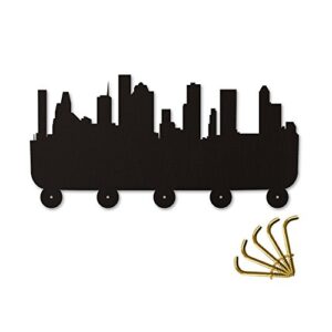 The Geeky Days America Houston Skyline Home Decor Wall Art Wall Hooks Clothes Coat Hats Hooks City Landscape Bedroom Living Room Decor Towel Robe Hooks