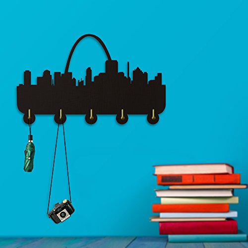 The Geeky Days America St. Louis Skyline Tourist Attraction Art Wall Decor Wall Hooks Clothes Coat Robe Hooks Keys Holder Bathroom Door Decor Towel Hooks