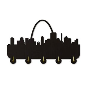 The Geeky Days America St. Louis Skyline Tourist Attraction Art Wall Decor Wall Hooks Clothes Coat Robe Hooks Keys Holder Bathroom Door Decor Towel Hooks