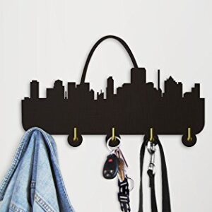 The Geeky Days America St. Louis Skyline Tourist Attraction Art Wall Decor Wall Hooks Clothes Coat Robe Hooks Keys Holder Bathroom Door Decor Towel Hooks