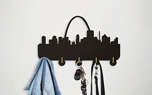 The Geeky Days America St. Louis Skyline Tourist Attraction Art Wall Decor Wall Hooks Clothes Coat Robe Hooks Keys Holder Bathroom Door Decor Towel Hooks