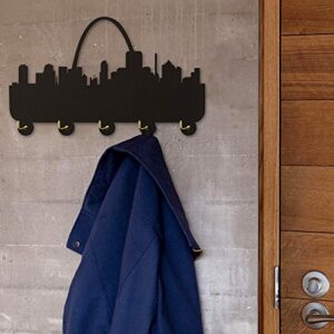 The Geeky Days America St. Louis Skyline Tourist Attraction Art Wall Decor Wall Hooks Clothes Coat Robe Hooks Keys Holder Bathroom Door Decor Towel Hooks