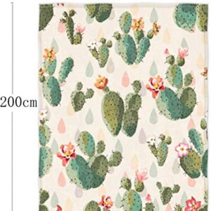 QH Cute Cactus Super Soft Throw Blanket for Bed Couch Lightweight Blanket 58 x 80 Inch for All Seasons