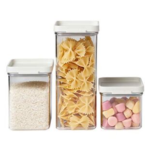 MEPAL, OMNIA 3 Piece Food Storage Box Set for Cereal or Pasta with 3 Lids, Airtight, BPA Free, White, 1 Set